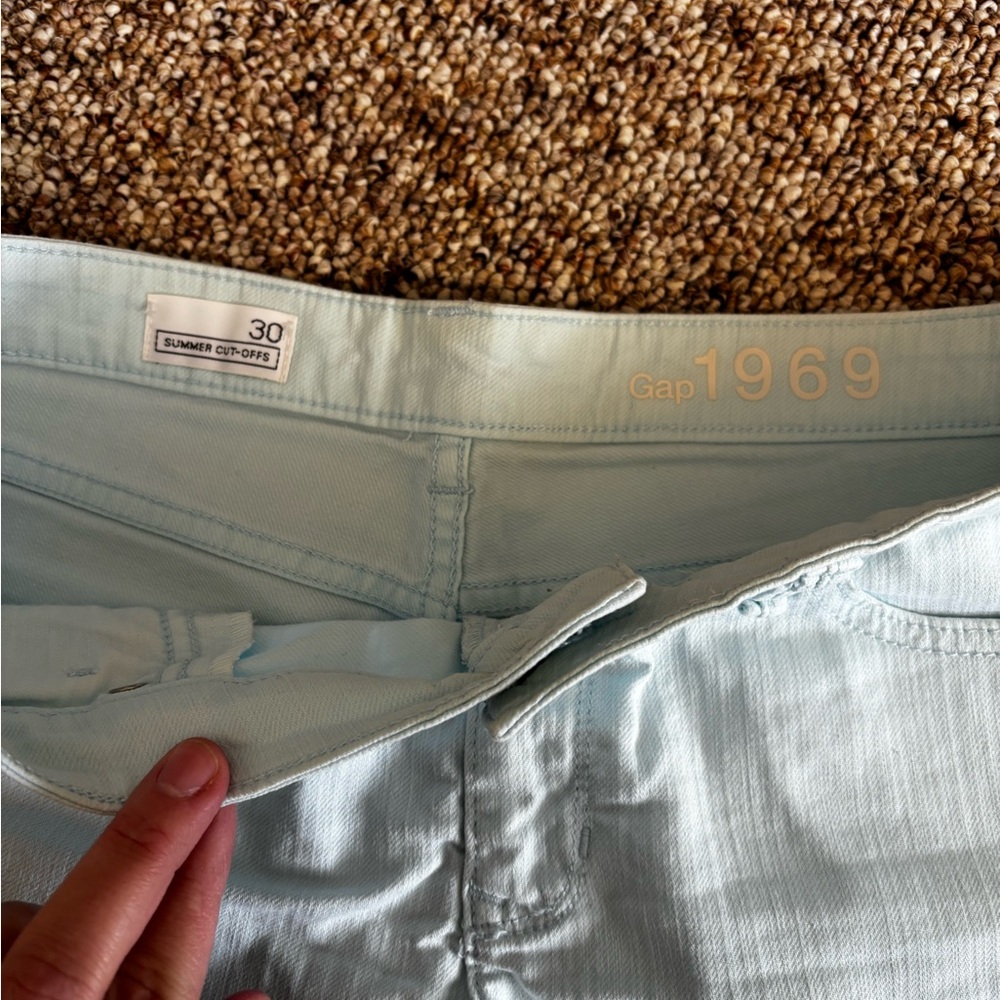 Light Blue Women's Denim Shorts - Picture 3 of 4